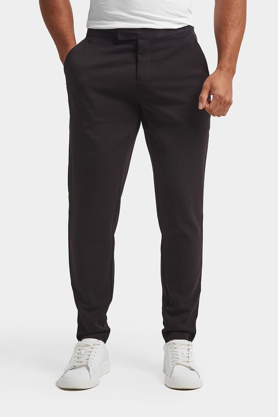 Cropped Pleated Pants in Black - TAILORED ATHLETE - USA