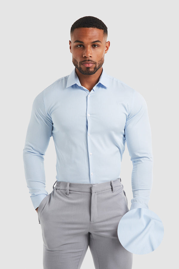 Essential Business Shirt in Striped Black - TAILORED ATHLETE - USA