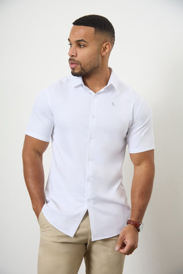 Short Sleeve Bamboo Shirt in White XL