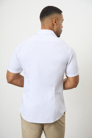 Short Sleeve Bamboo Shirt in White - TAILORED ATHLETE - USA