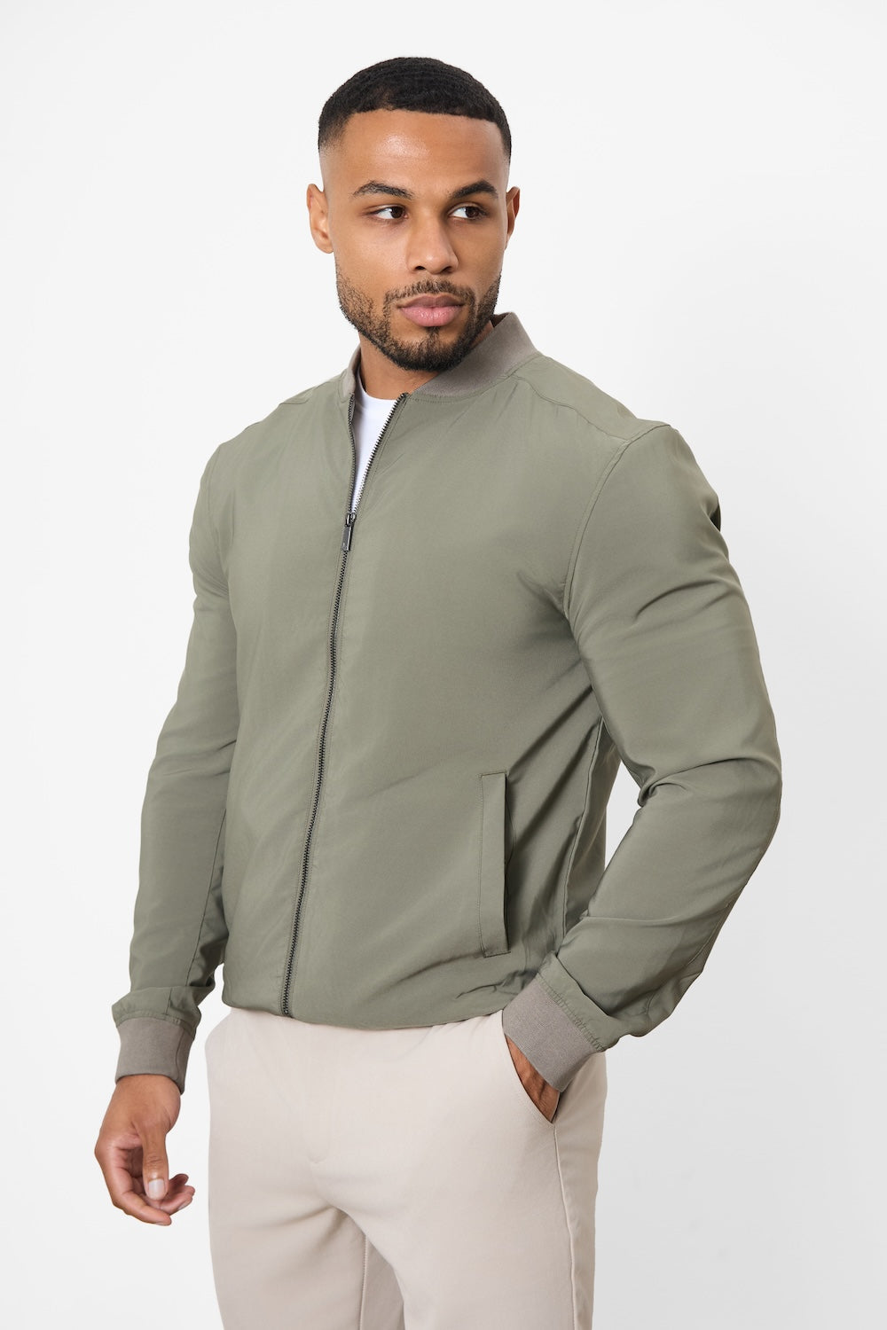 Light Weight Bomber Jacket in Khaki - TAILORED ATHLETE - USA