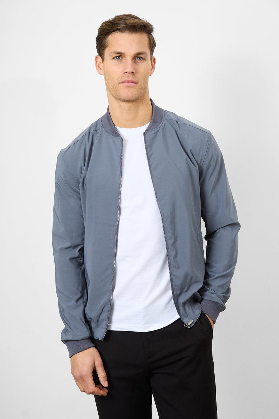 Light Weight Bomber Jacket in Graphite - TAILORED ATHLETE - USA