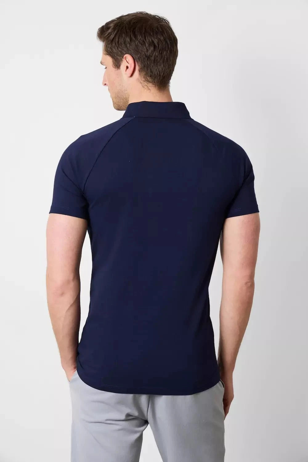 Athletic Fit Polo Shirt in Navy - TAILORED ATHLETE - USA