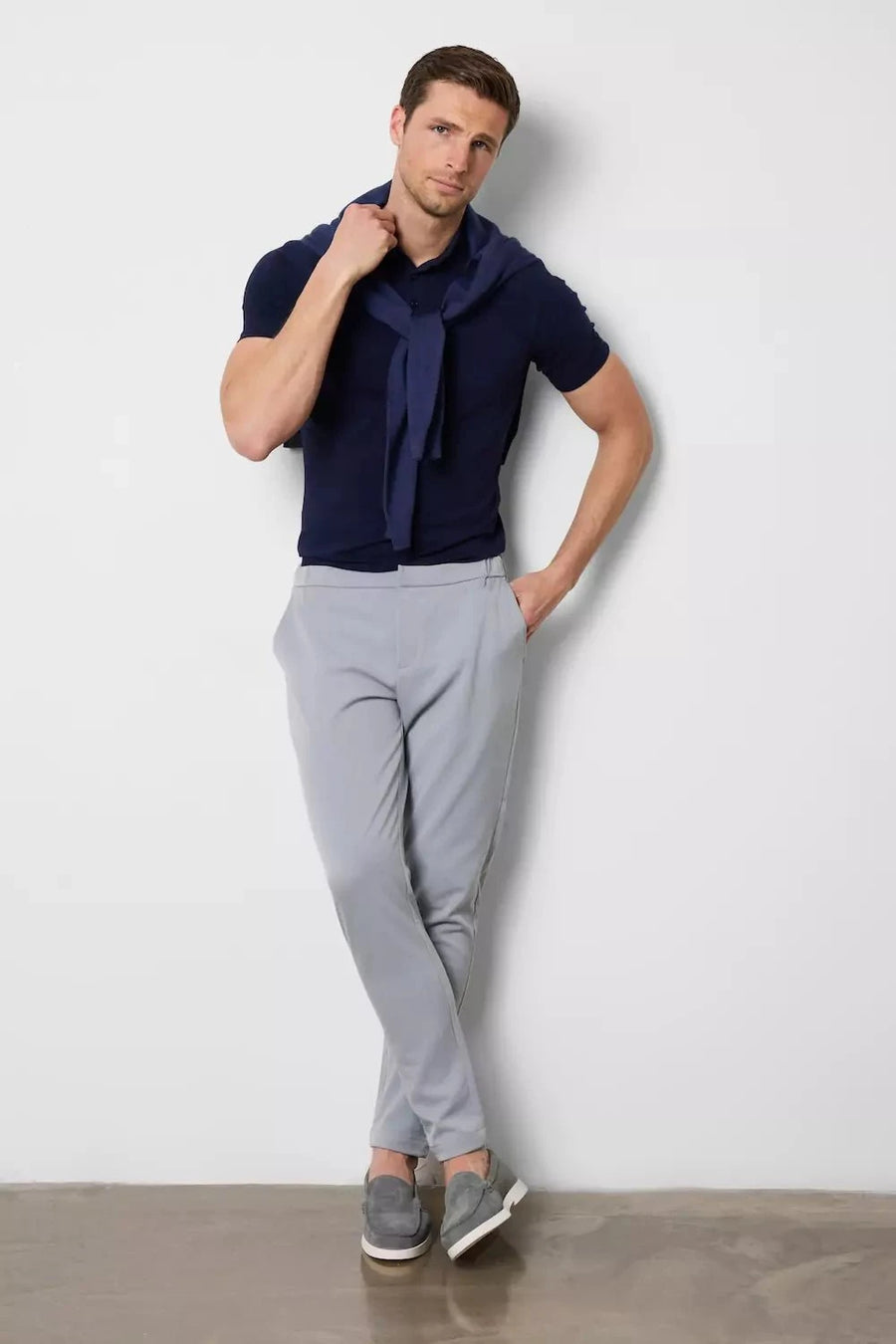 Athletic Fit Polo Shirt in Navy - TAILORED ATHLETE - USA