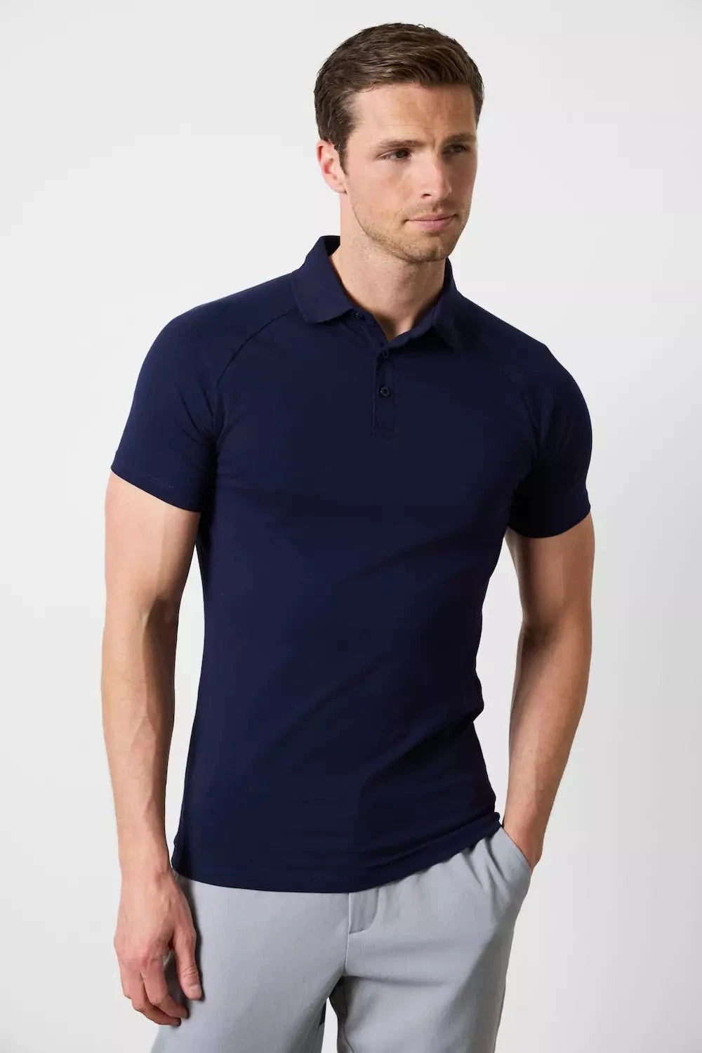 Athletic Fit Polo Shirt in Navy - TAILORED ATHLETE - USA