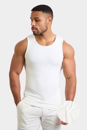 Needle Out Ribbed Vest in Chalk - TAILORED ATHLETE - USA