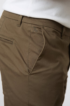 Athletic Fit Cotton Stretch Chino Pants in Khaki - TAILORED ATHLETE - USA