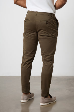 Athletic Fit Cotton Stretch Chino Pants in Khaki - TAILORED ATHLETE - USA