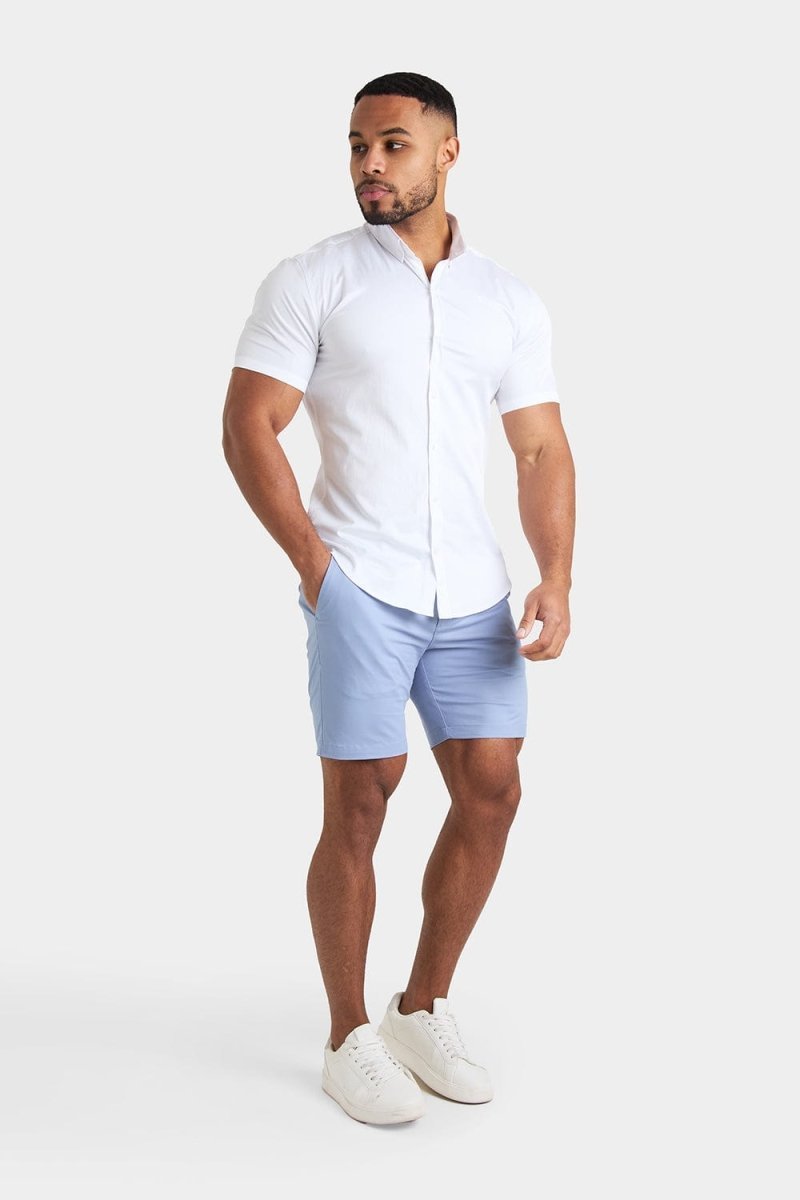 Athletic Fit Chino Shorts 7'' in Light Blue - TAILORED ATHLETE - USA