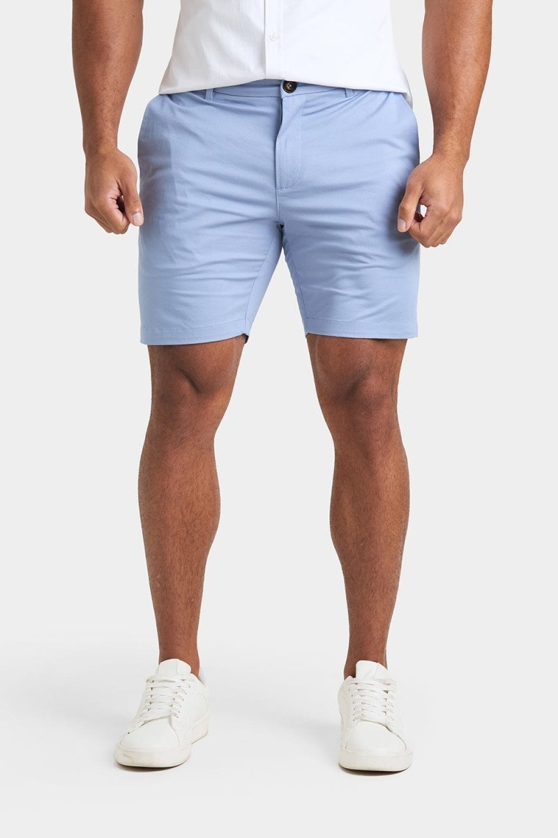 Athletic Fit Chino Shorts 7'' in Light Blue - TAILORED ATHLETE - USA