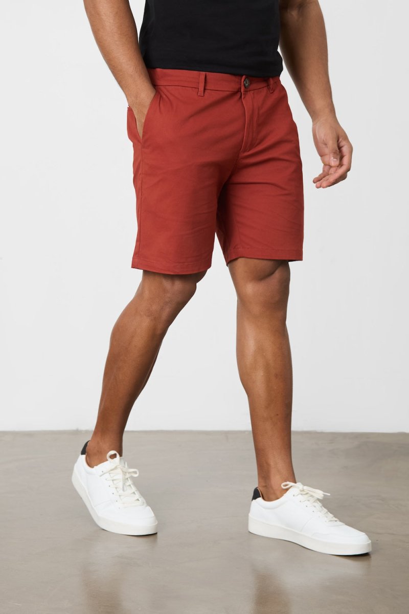 Athletic Fit Chino Shorts 7" in Cinnamon - TAILORED ATHLETE - USA