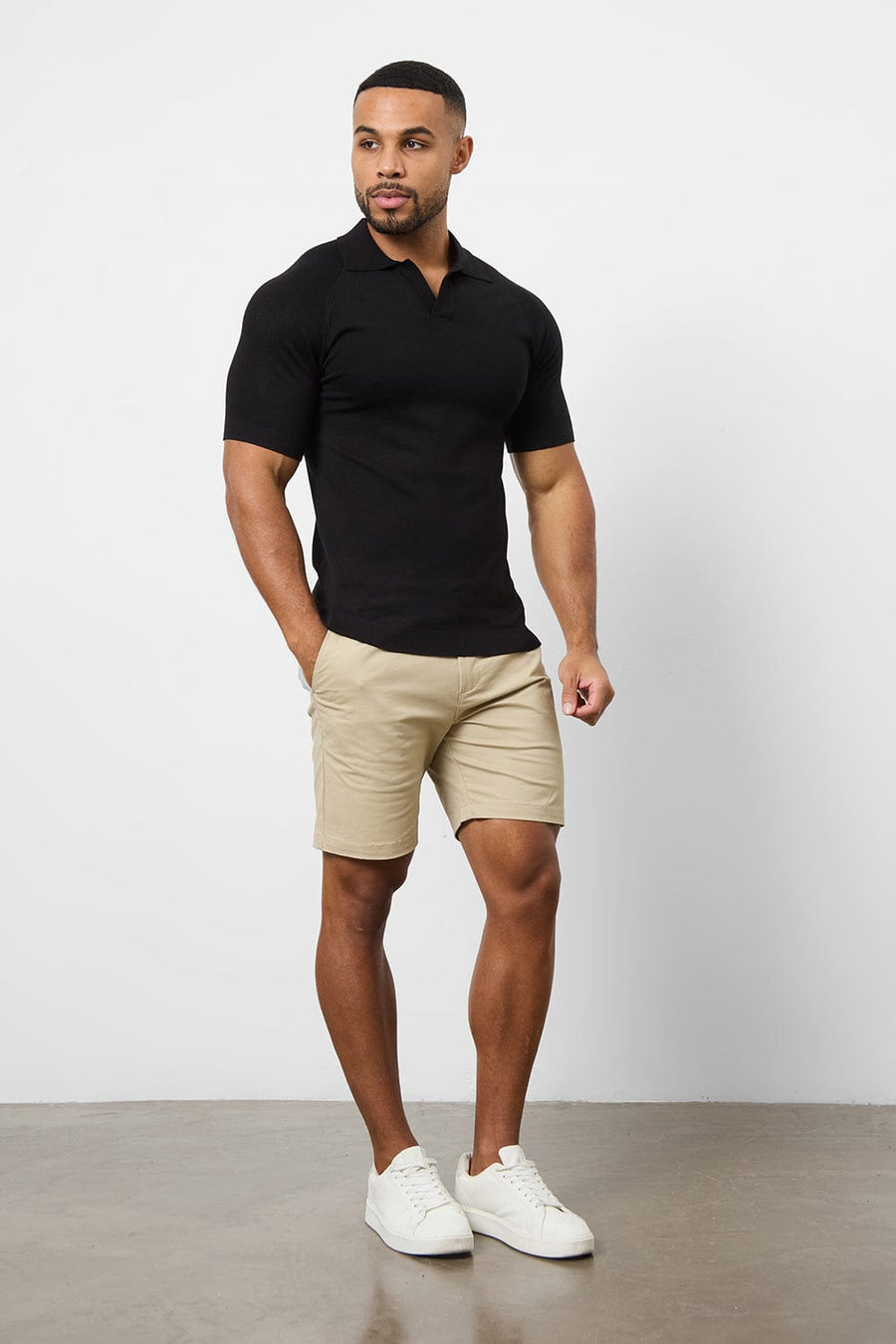 Athletic Fit Chino Shorts 7" in Stone - TAILORED ATHLETE - USA