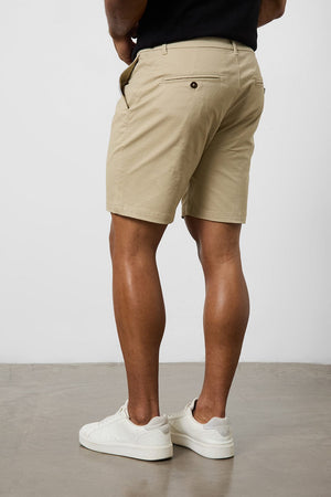 Athletic Fit Chino Shorts 7" in Stone - TAILORED ATHLETE - USA