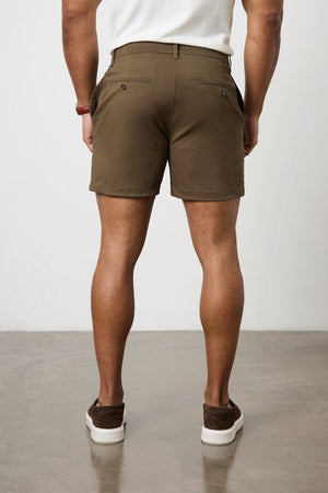 Athletic Fit Chino Shorts 5'' in Khaki - TAILORED ATHLETE - USA