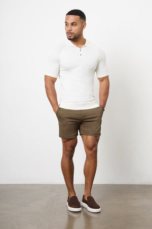 Athletic Fit Chino Shorts 5'' in Khaki - TAILORED ATHLETE - USA