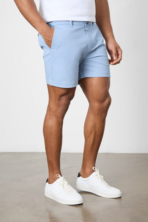 Athletic Fit Stretch Chino Shorts 5" in Light Blue - TAILORED ATHLETE - USA