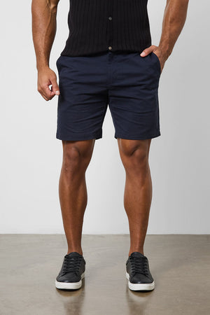 Athletic Fit Chino Shorts 7'' in Navy - TAILORED ATHLETE - USA