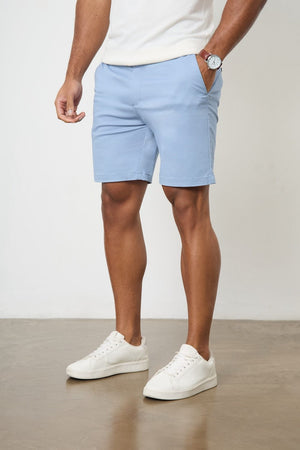 Athletic Fit Chino Shorts 7" in Light Blue - TAILORED ATHLETE - USA