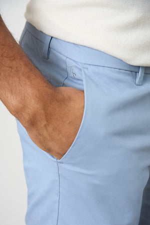 Athletic Fit Chino Shorts 7" in Light Blue - TAILORED ATHLETE - USA