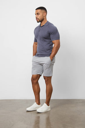 Athletic Fit Chino Shorts 7" in Pale Grey - TAILORED ATHLETE - USA