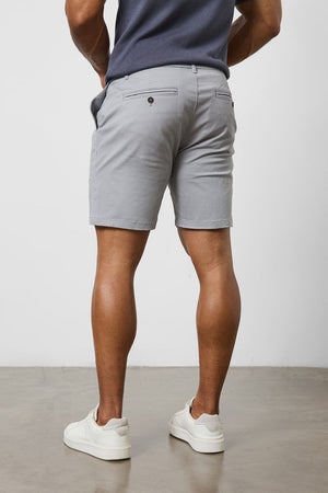 Athletic Fit Chino Shorts 7" in Pale Grey - TAILORED ATHLETE - USA