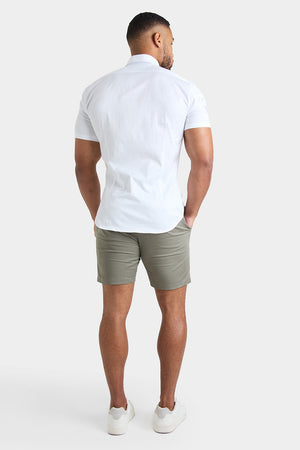 Athletic Fit Chino Shorts 7''  in Sage - TAILORED ATHLETE - USA