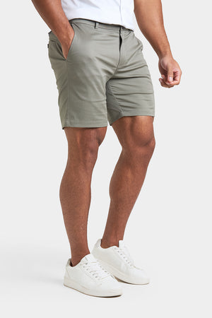Athletic Fit Chino Shorts 7''  in Sage - TAILORED ATHLETE - USA