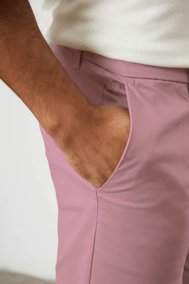 Athletic Fit Stretch Chino Shorts 7" in Dusky Pink - TAILORED ATHLETE - USA