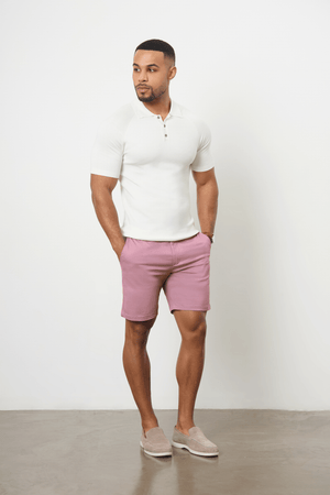 Athletic Fit Stretch Chino Shorts 7" in Dusky Pink - TAILORED ATHLETE - USA