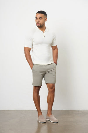 Athletic Fit Chino Shorts 7" in Soft Khaki - TAILORED ATHLETE - USA