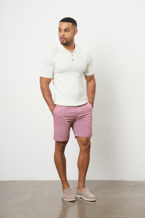 Athletic Fit Chino Shorts 7" in Dusky Pink - TAILORED ATHLETE - USA