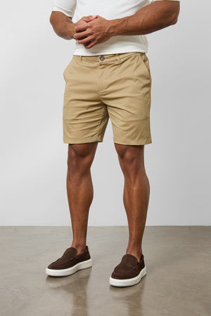 Athletic Fit Chino Shorts 7" in Dark Sand - TAILORED ATHLETE - USA