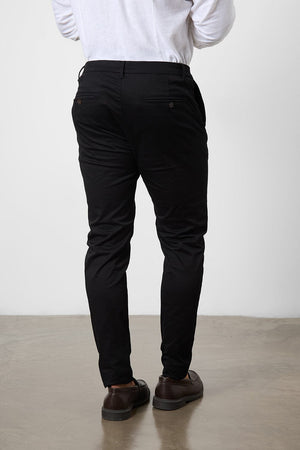 Athletic Fit Cotton Stretch Chino Pants in Black - TAILORED ATHLETE - USA