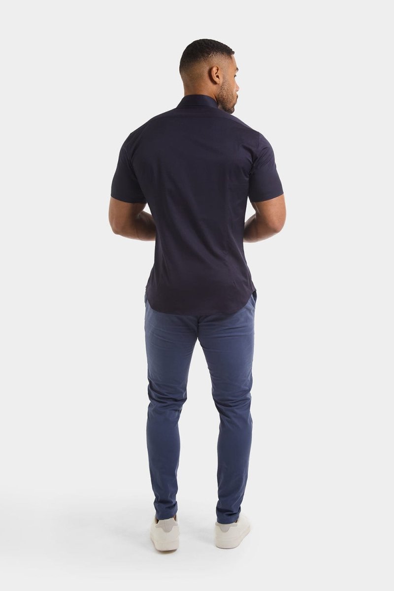 Athletic Fit Short Sleeve Signature Shirt in Navy - TAILORED ATHLETE - USA