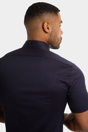 Athletic Fit Short Sleeve Signature Shirt in Navy - TAILORED ATHLETE - USA