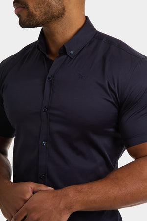Athletic Fit Short Sleeve Signature Shirt in Navy - TAILORED ATHLETE - USA