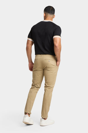 Athletic Fit Cotton Stretch Chino Pants in Dark Stone - TAILORED ATHLETE - USA