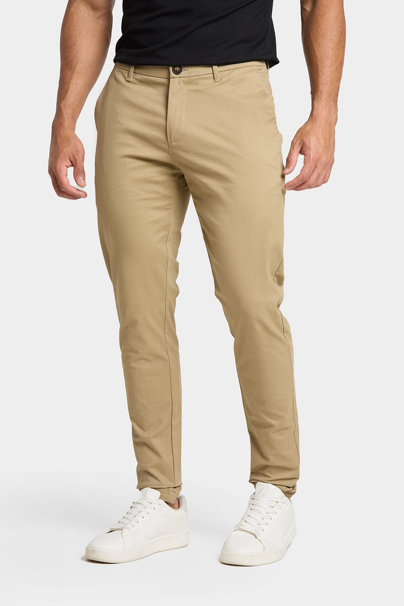 Dark Stone Straight Leg Chino Cargo Trousers