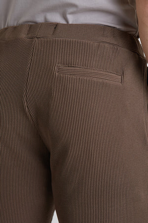 Textured Pants in Dark Nutmeg - TAILORED ATHLETE - USA
