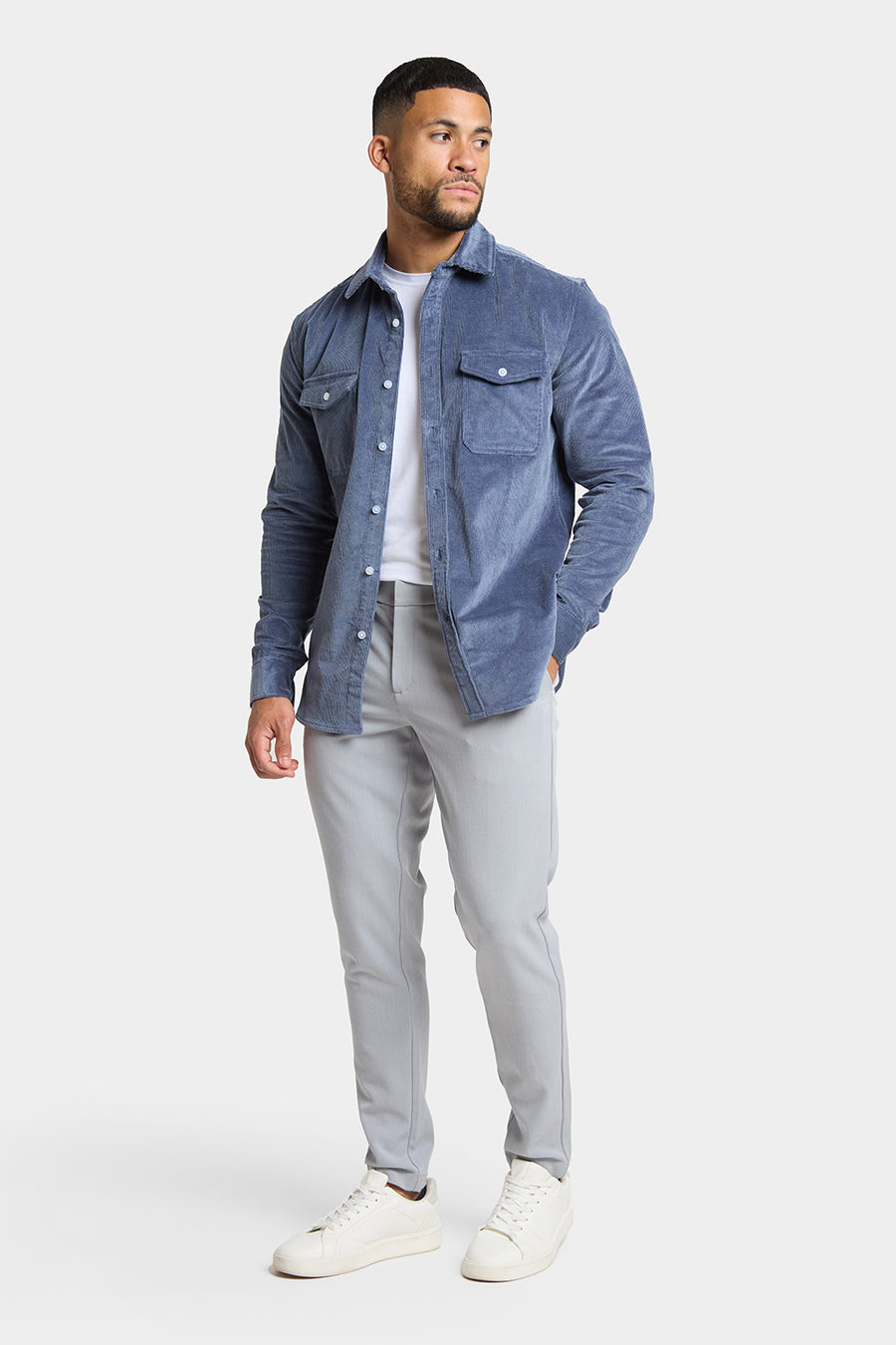 Cord Overshirt in Airforce Blue - TAILORED ATHLETE - USA