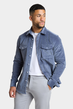 Cord Overshirt in Airforce Blue - TAILORED ATHLETE - USA