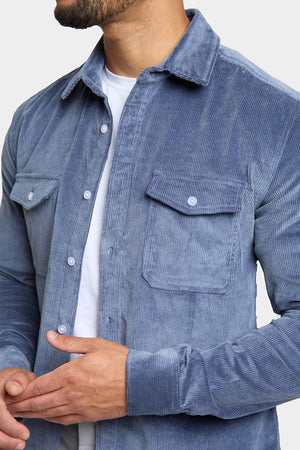 Cord Overshirt in Airforce Blue - TAILORED ATHLETE - USA