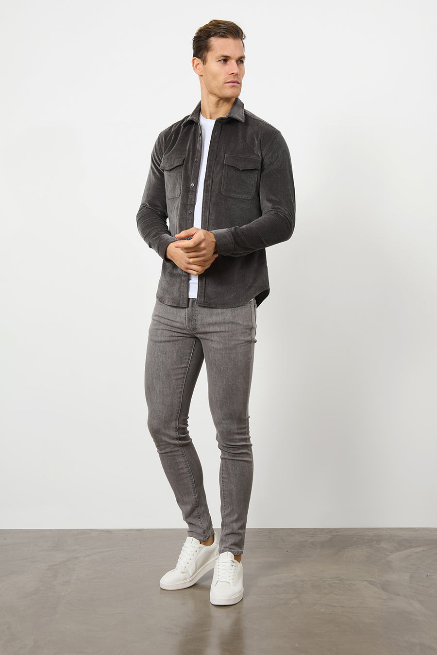 Cord Overshirt in Charcoal - TAILORED ATHLETE - USA