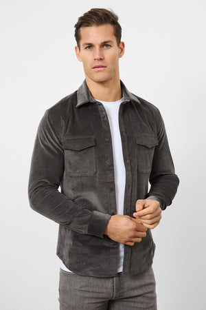 Cord Overshirt in Charcoal - TAILORED ATHLETE - USA