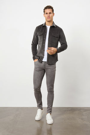 Cord Overshirt in Charcoal - TAILORED ATHLETE - USA