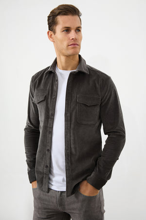 Cord Overshirt in Charcoal - TAILORED ATHLETE - USA