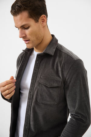 Cord Overshirt in Charcoal - TAILORED ATHLETE - USA