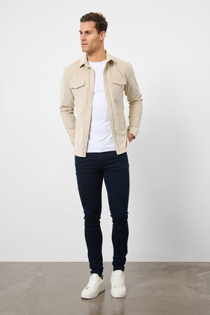 Cord Overshirt in Winter White - TAILORED ATHLETE - USA