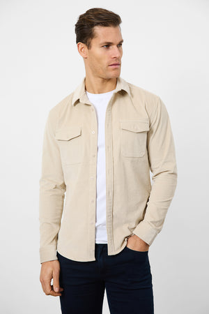 Cord Overshirt in Winter White - TAILORED ATHLETE - USA