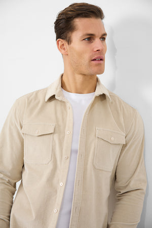 Cord Overshirt in Winter White - TAILORED ATHLETE - USA